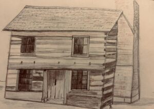 sketch of home from the mid-1800's